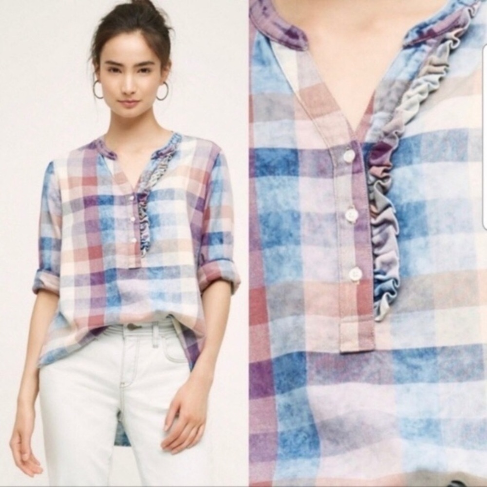 Isabella Sinclair Bleach Plaid Pullover Top - Picture 4 of 10